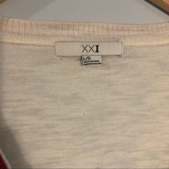 💞$5 Bundle Price💞 Varsity Style Red and White Forever 21 Cardigan - Picture 5 of 5